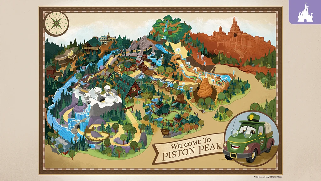 map of the new piston peak national park area in Magic Kingdom