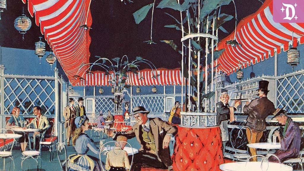 Retro art from the 50's of a restaurant