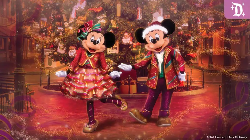 Concept Art of Mickey and Minnie in their new Holiday Attire