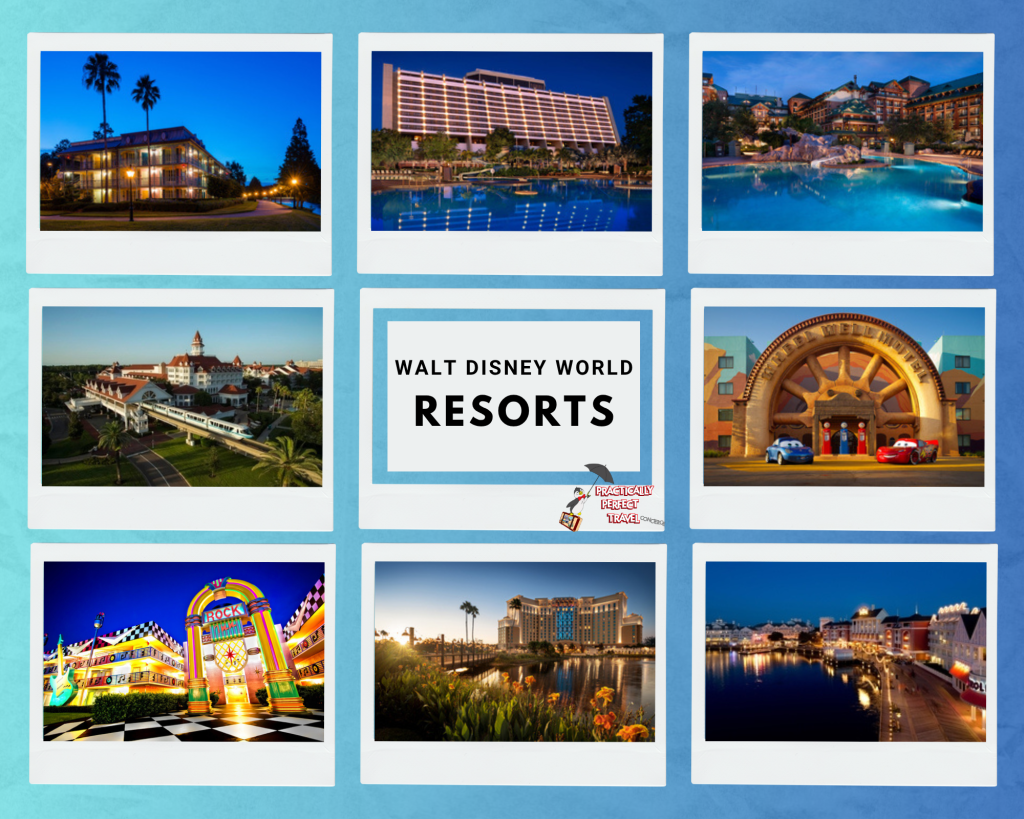 Collage of Different Disney World Hotels