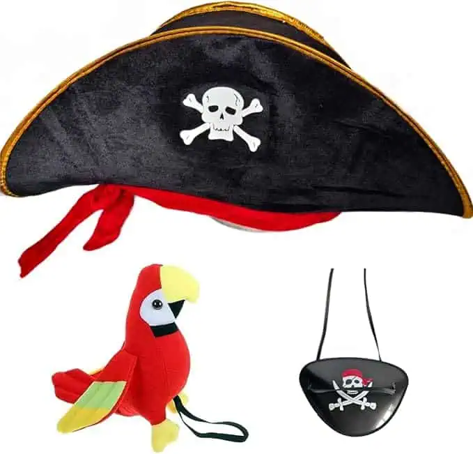 Kids Pirate Hat & Parrot Set