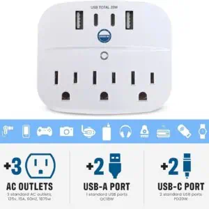 Cruise-Approved Power Strip (No Surge Protection)