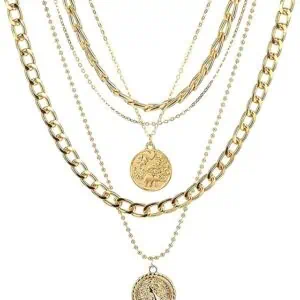 Layered Gold Coin Necklace