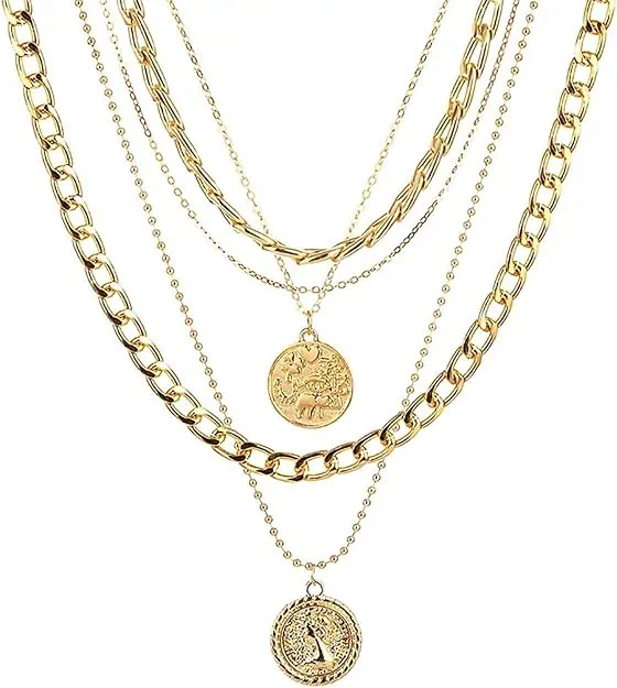Layered Gold Coin Necklace