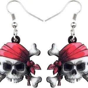 Acrylic Pirate Skull Earrings