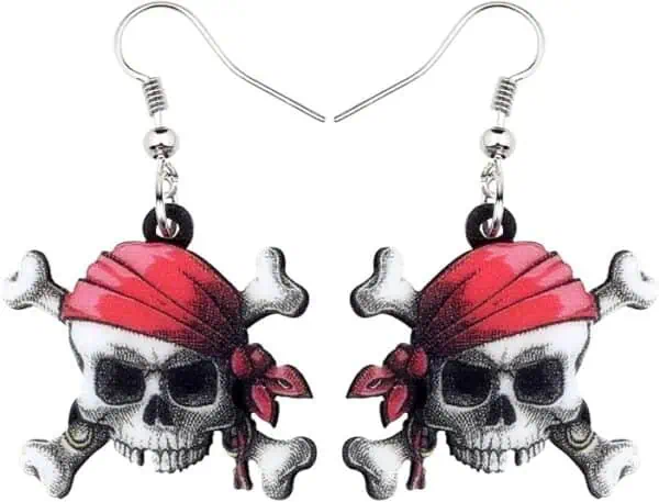 Acrylic Pirate Skull Earrings