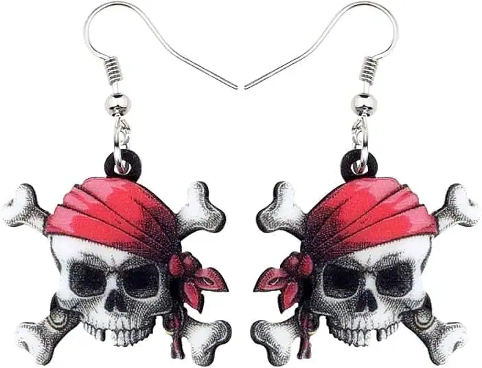 Acrylic Pirate Skull Earrings