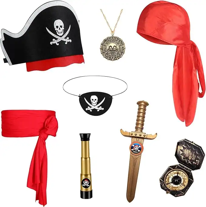 8 Pcs Kids Pirate Accessories Set
