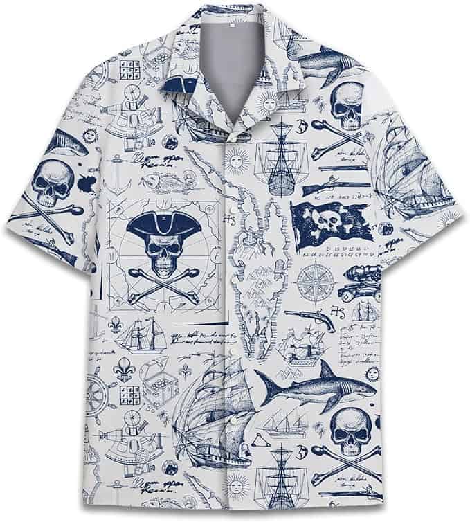 Pirate Sketch Button Up