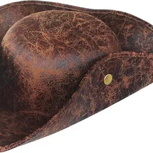Brown Faux Leather Pirate Hat