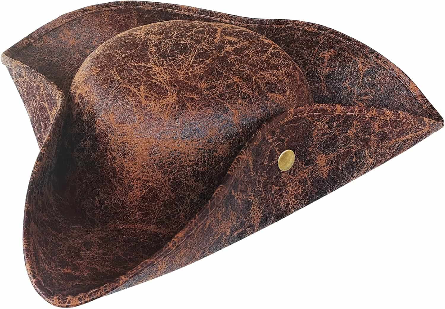 Brown Faux Leather Pirate Hat
