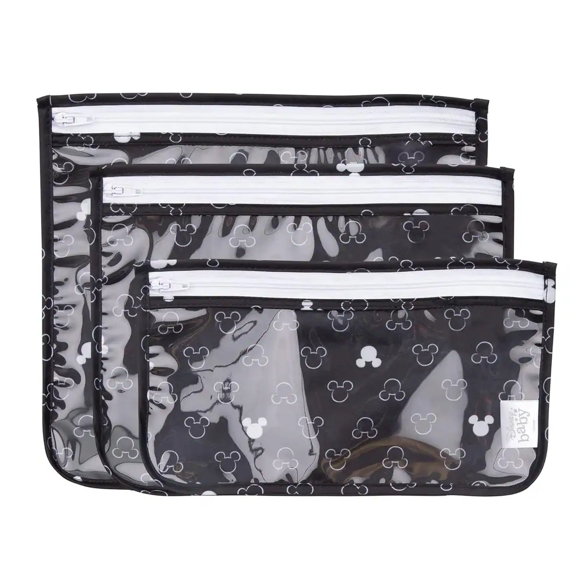 Bumkins Disney Travel Bag Set - Clear Organization Pouches (Set of 3 Sizes)
