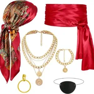 Pirate Accessory Set (Scarf, Belt & Jewelry)